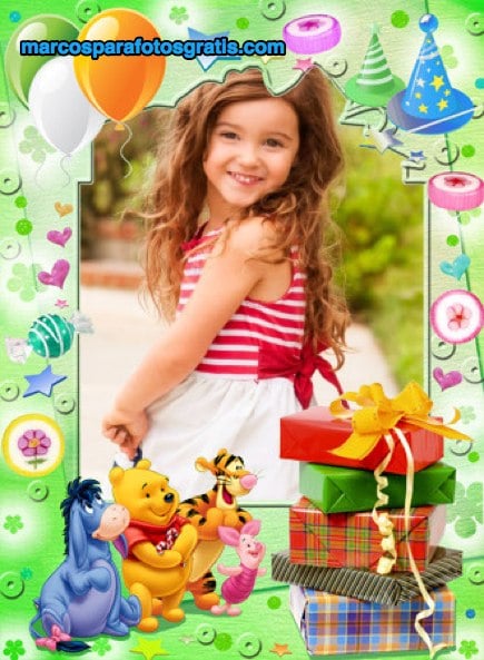 marcos de cumpleaños para niños con winnie pooh