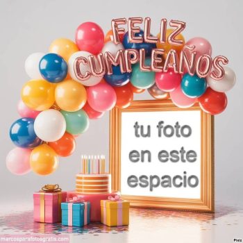 marcos de fotos de feliz cumpleaños gratis con globos